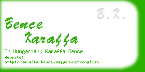 bence karaffa business card